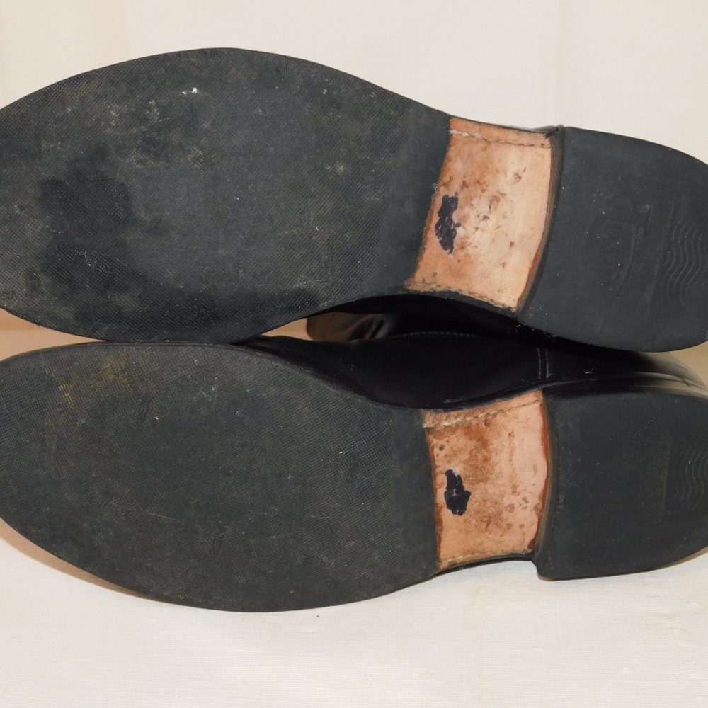 Justin Black Leather Cowboy Western Boots Size 9D - Picture 9 of 10